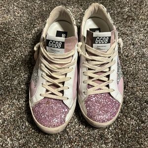 Purple, silver, white gold golden goose size 10